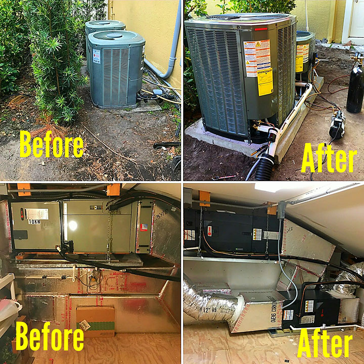 Before and after scenarios in HVAC repair services