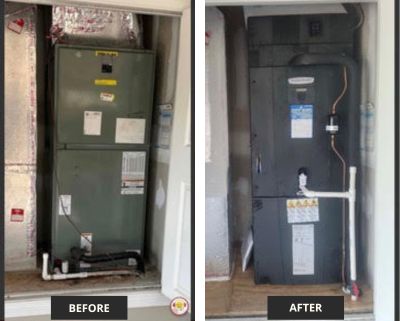 heat pump before & after